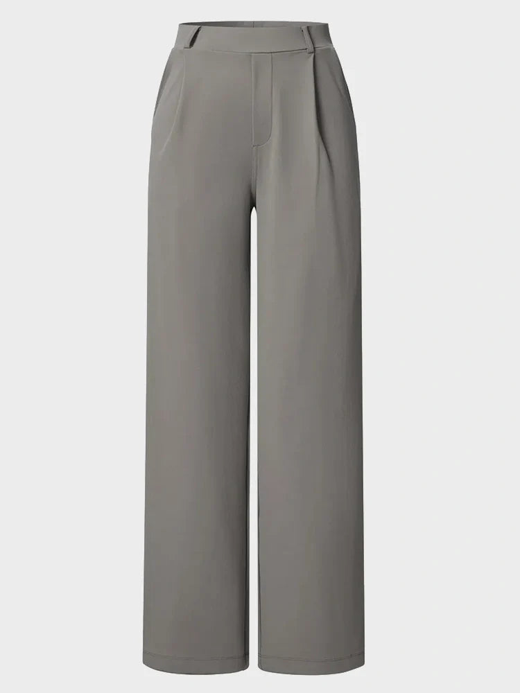 High Waisted Pocket Straight Leg Work Pants