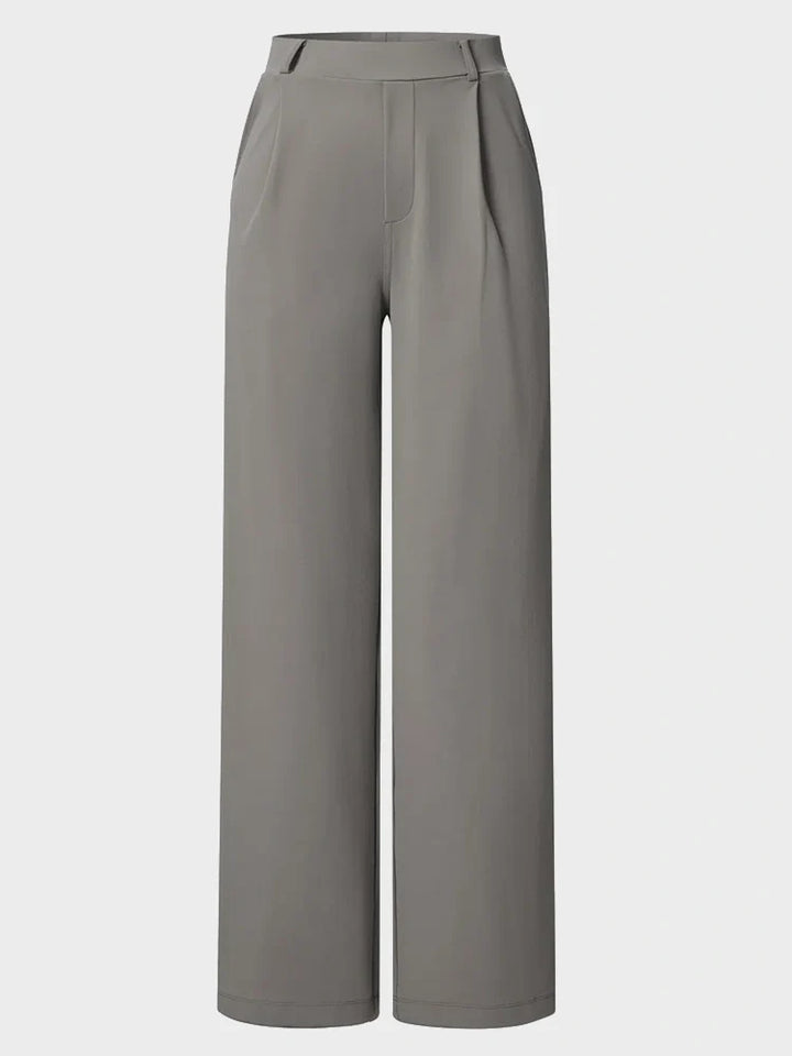 High Waisted Pocket Straight Leg Work Pants