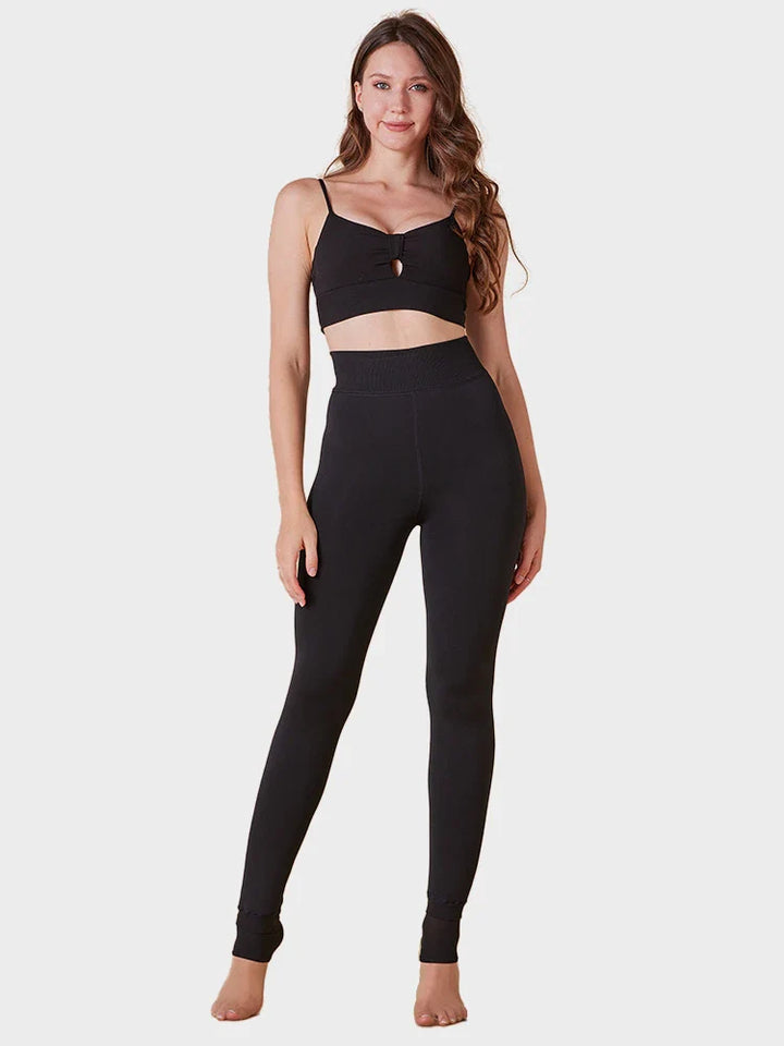 Women's Solid Color Fleece-Lined Thermal Tights