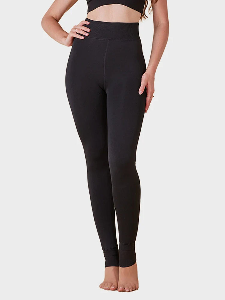 Women's Solid Color Fleece-Lined Thermal Tights